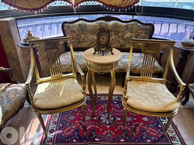 2 chairs and table 6