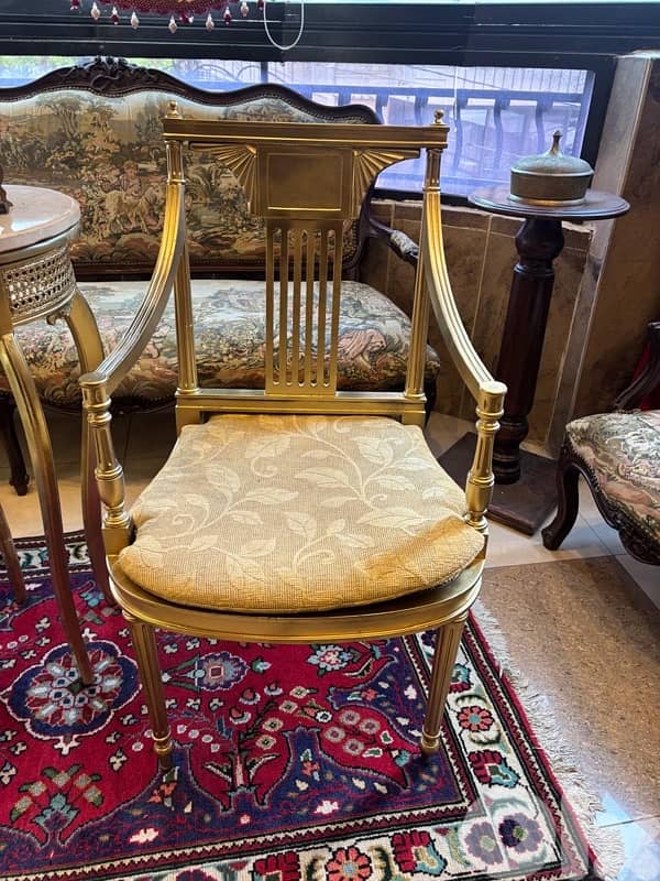 2 chairs and table 8