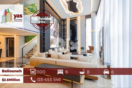 Ballouneh 1100m2 | Villa | Designer’s Signature | Fully Furnished | GA