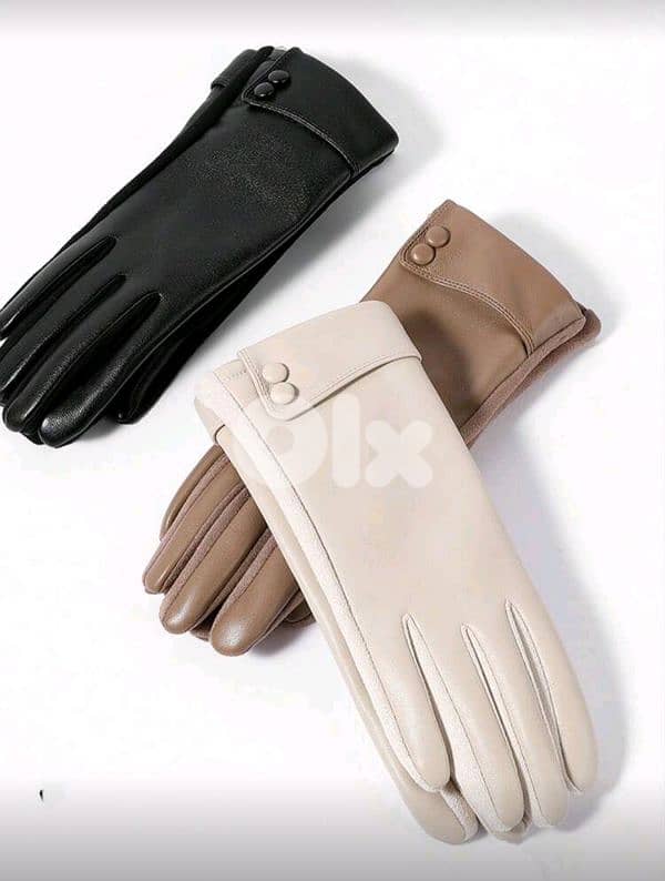 New Woman Waterproof Windproof PU Leather Gloves (Available 3 Colors) 3