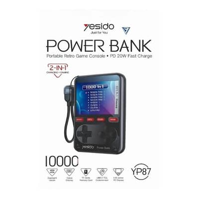 2in1 PD 20W 10000mAh Power Bank with Portable Retro Game Console