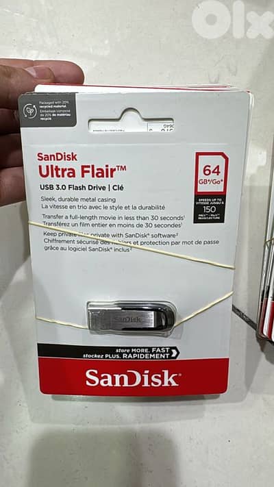 Sandisk ultra flair 3.0 flash drive 64gb up to 150mb/s