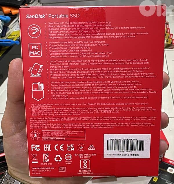 Sandisk portable SSD 1tb up tp 800mb/s 1