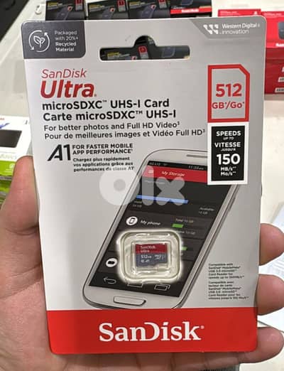 Sandisk ultra microsdxc uhs-I memory card 512gb speed up to 150MB/S