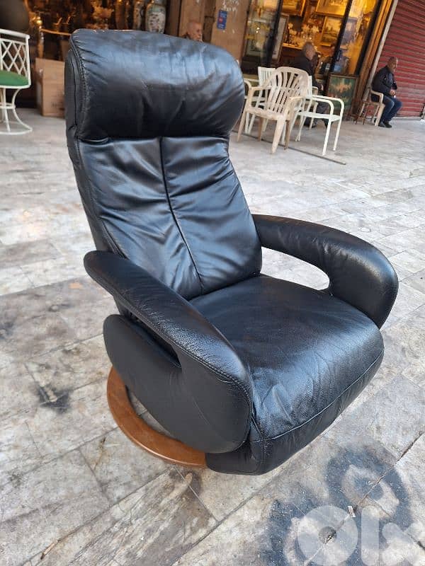 recliner and swivel chair genuine real leather original brand hukla 2