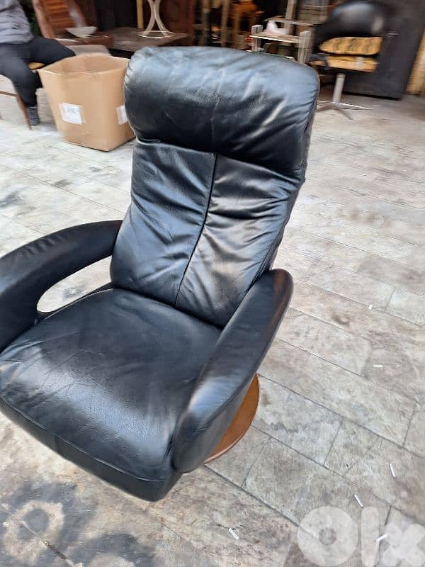 recliner and swivel chair genuine real leather original brand hukla 3
