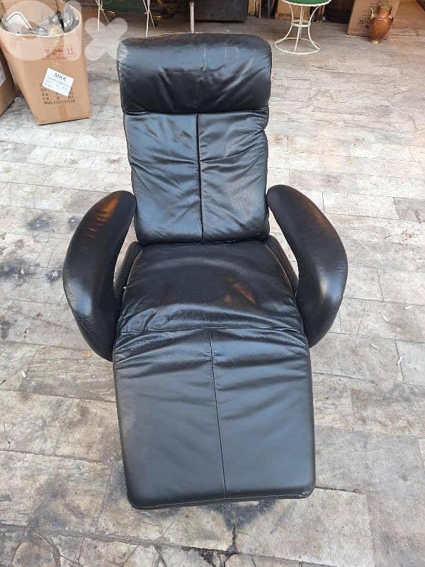 recliner and swivel chair genuine real leather original brand hukla 4