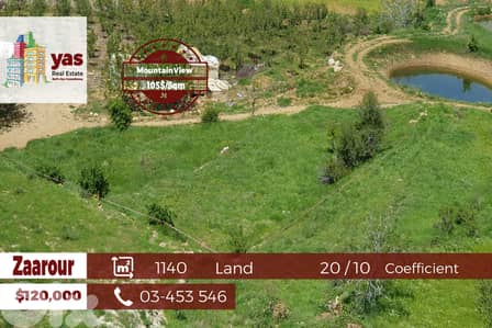 Zaarour 1140m2 Flat Land | 20 / 10 Coefficient | Open View | EW |