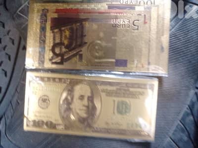 طقم يورو كامل مدهب وطقم دولار مدهب كامل