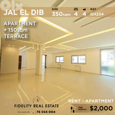 Apartment for rent in Jal El Dib GH234 شقة للإيجار في جل الديب