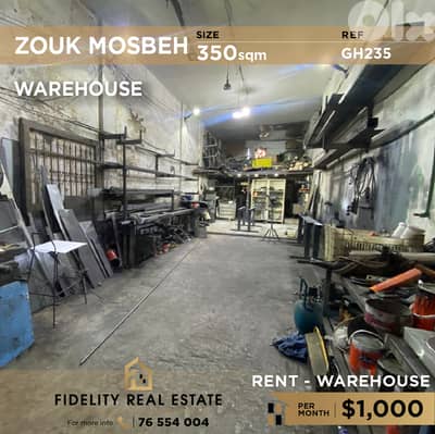 Warehouse for rent in Zouk Mosbeh GH235 مستودع للإيجار  في زوق مصبح