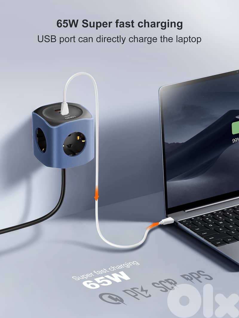 LDNIO SE3338 6 in 1 Power Socket Cube 3