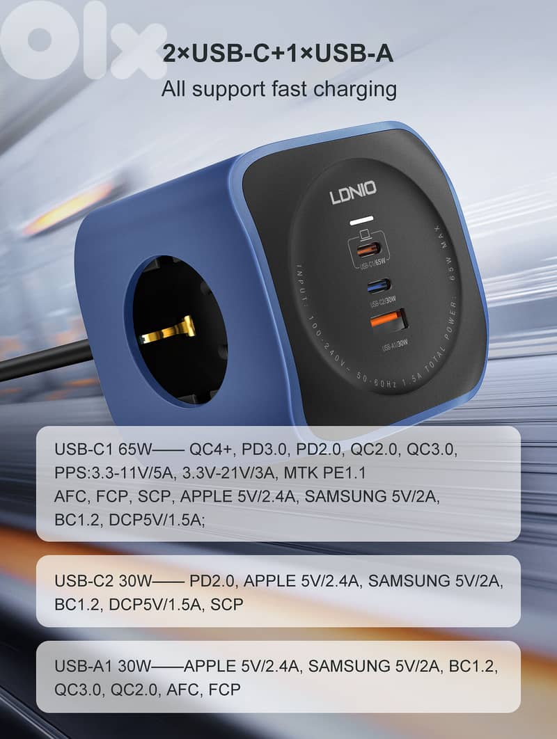 LDNIO SE3338 6 in 1 Power Socket Cube 4