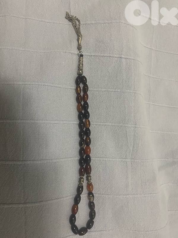 مسبحة عقيق يمني مع شرابة فضة 4