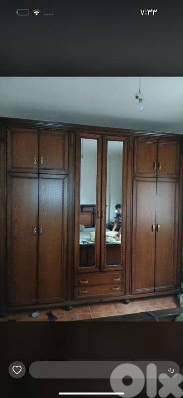 اوضة نوم ملكية خشب زان ولاتي ملبسة قشرة سنديان شبه جديدة