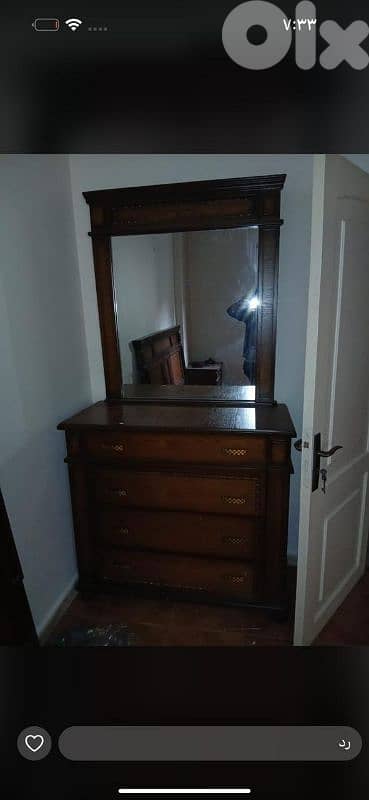 اوضة نوم ملكية خشب زان ولاتي ملبسة قشرة سنديان شبه جديدة 2