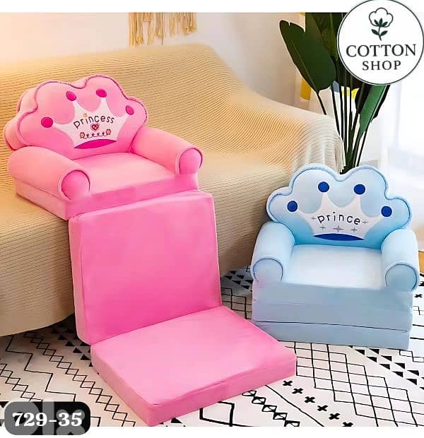 Foldable 3 Layers Cartoon Design Sofa Bed Chair for Kids 3