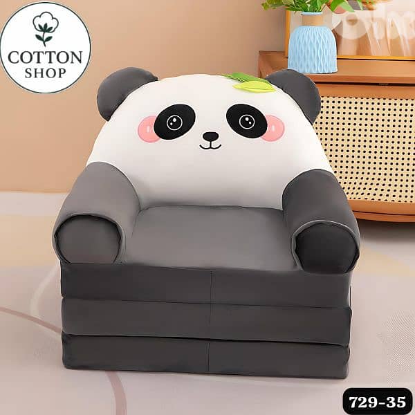 Foldable 3 Layers Cartoon Design Sofa Bed Chair for Kids 4