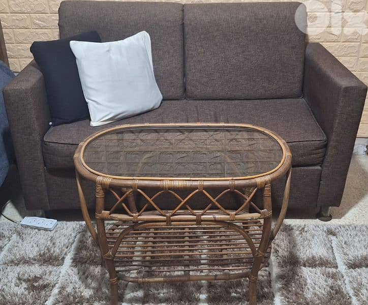 sofa and bamboo coffee table 2