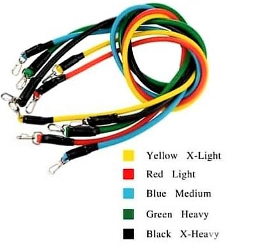 5-Piece Fitness Resistance Bands & Strap Set, 5-Level Ropes, Carry Bag 3