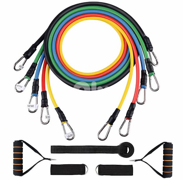 5-Piece Fitness Resistance Bands & Strap Set, 5-Level Ropes, Carry Bag 5