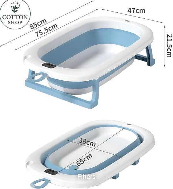 Foldable Baby Bathtub With built-in Digital Thermometer 1
