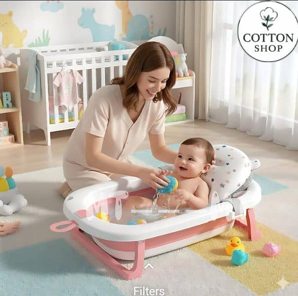 Foldable Baby Bathtub With built-in Digital Thermometer 4