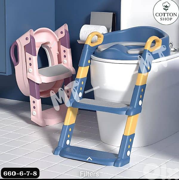 Kids’ Potty Training Toilet Seat With Foldable & Wide Step Stool 2