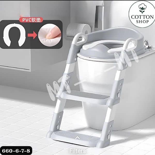 Kids’ Potty Training Toilet Seat With Foldable & Wide Step Stool 3