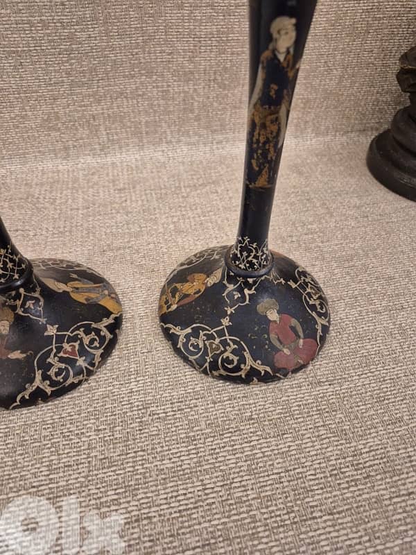 شمعدان خشب إيراني قرن ١٩ 2