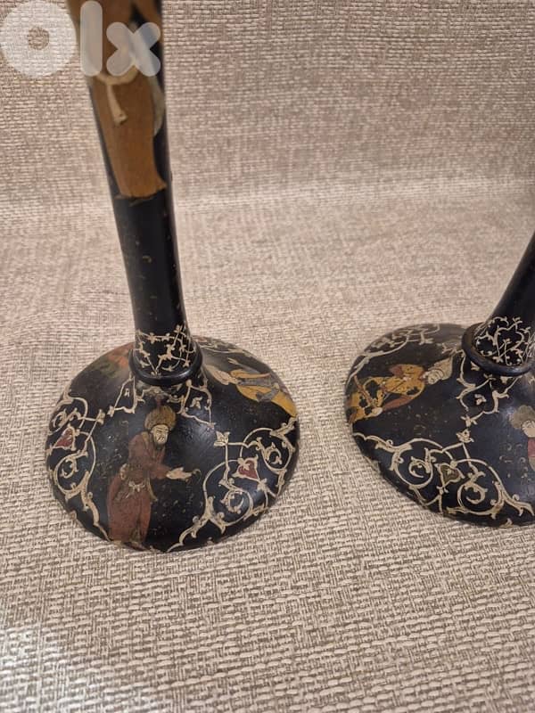 شمعدان خشب إيراني قرن ١٩ 3