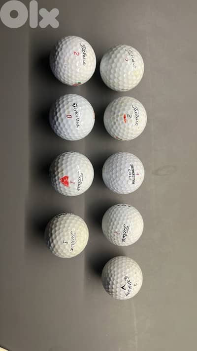 9 Used Golf Balls (Titleist NXT Tour / HX Tour / Bridgestone e6 / TM T