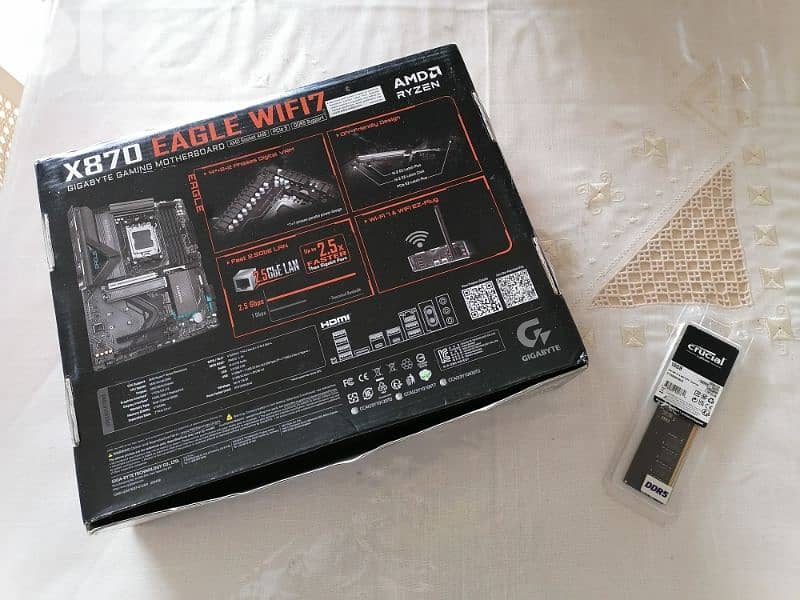 Gigabyte X870 WIFI7 AM5 motherboard +Crucial ddr5 ram 1