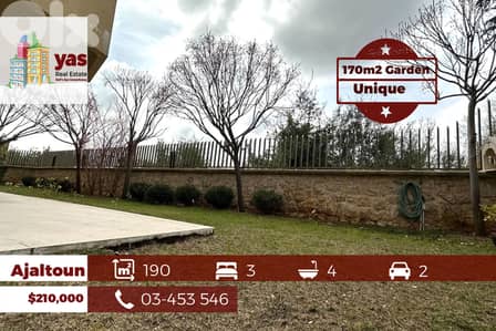 Ajaltoun 190m2 | 170m2 Garden | High-End | Unique | Ballouneh Borders