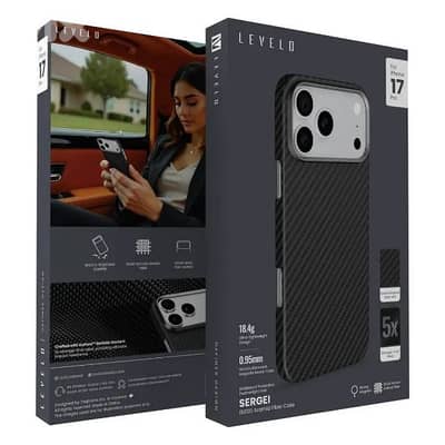 Levelo Sergei 1500D Aramid Fiber Case for iPhone 17 Pro Max