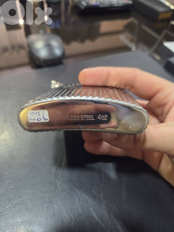 A metal bottle for spirits, alcohol drink 3