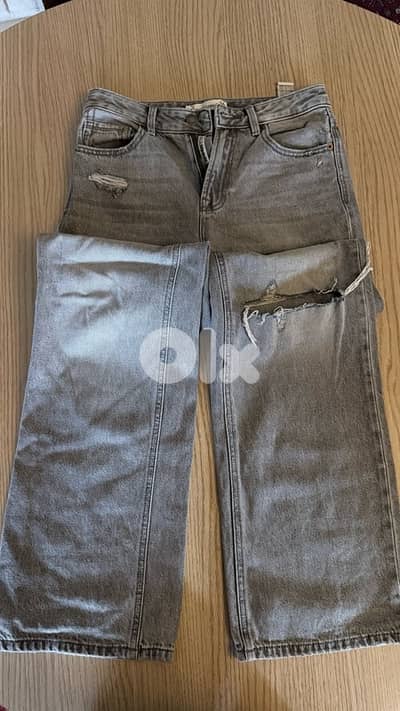 vintage gray stradivarius jeans