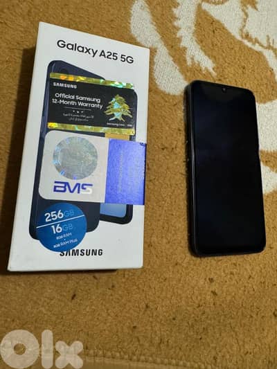 Samsung galaxy a25 256gb, 16gb ram , dark blue تلفون