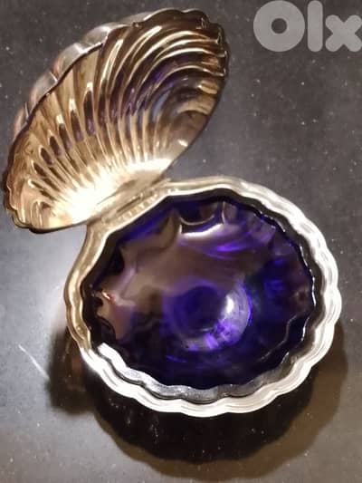 Eberle Brazil Antique Silver Plated Shell Shape Butter or Caviar Dish