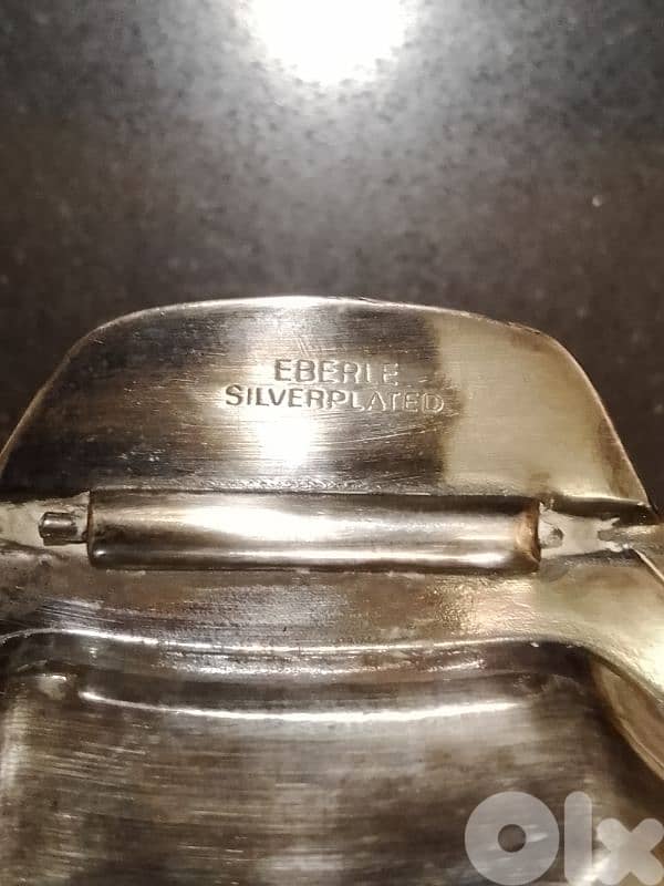 Eberle Brazil Antique Silver Plated Shell Shape Butter or Caviar Dish 5