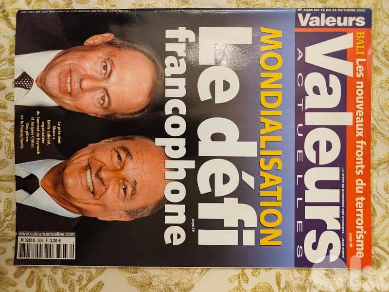 france-liban-francophonie,2 magazines L'Olj et valeurs actuelles 1