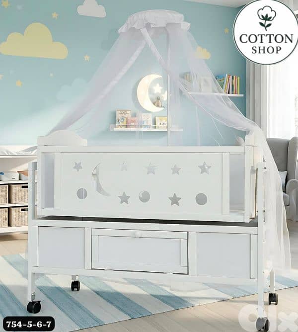 Baby Rocking Crib With Mosquito Net 2