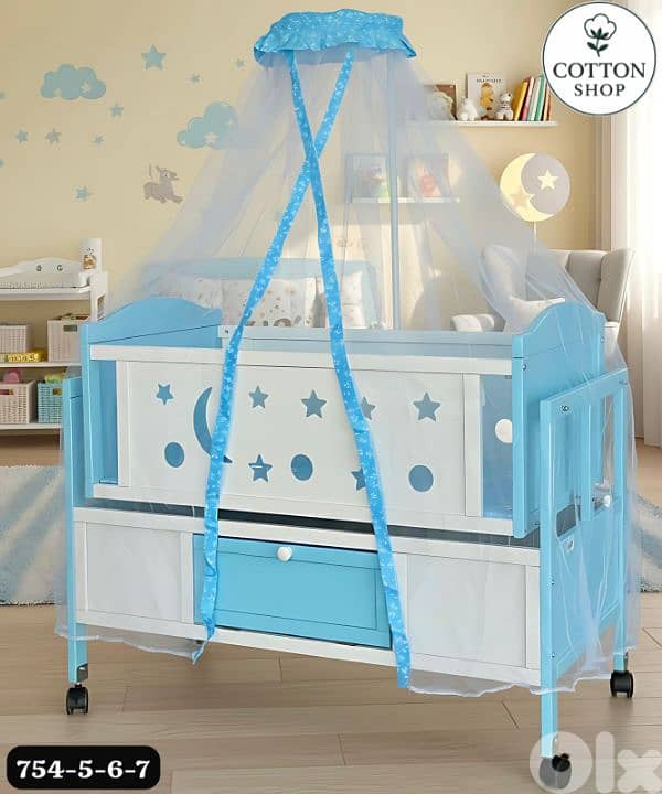 Baby Rocking Crib With Mosquito Net 3