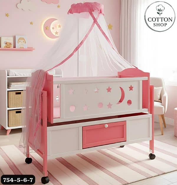 Baby Rocking Crib With Mosquito Net 4