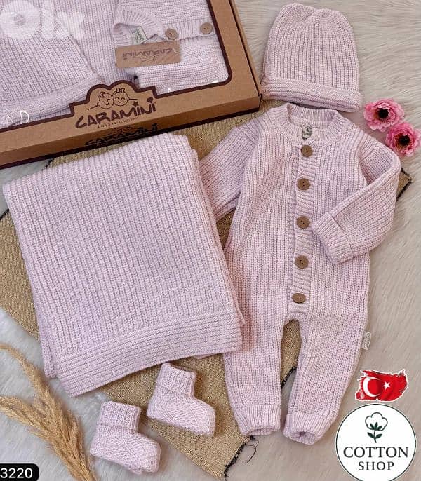 100% Wool Baby Knitted Romper Set 1