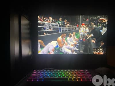 gaming PC with keyboard,mouse,mousepad,monitor and every cable