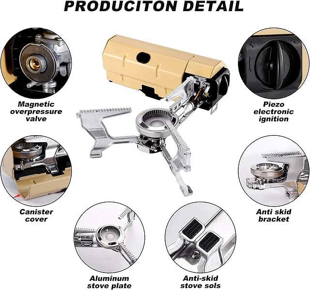 2600W Kinetic Folding Stove: Stainless & Copper Alloy (Khaki Tactical) 3