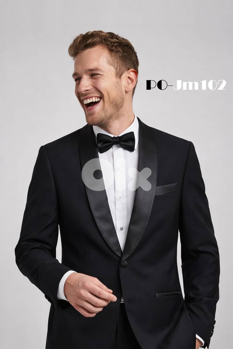 European Men's Black 1 Button Dinner Jacket 1