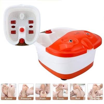 Electric Foot Spa Massager – Heated Soak w/ Infrared Rollers & Bubbles