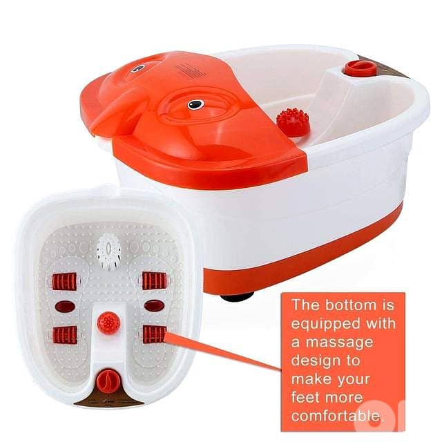 Electric Foot Spa Massager – Heated Soak w/ Infrared Rollers & Bubbles 5